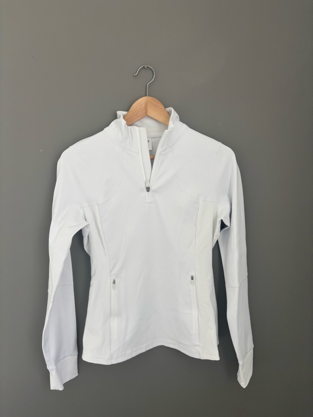 ZYIA White Quarter-Zip Active Pullover